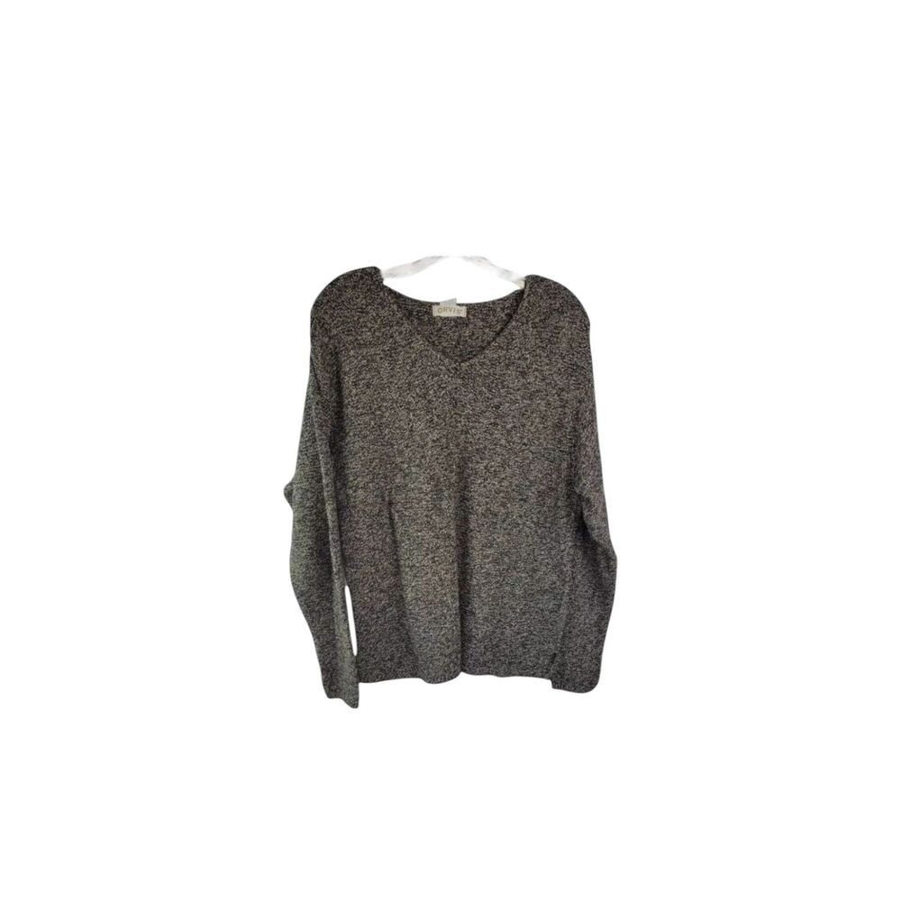 ORVIS Sweater Cable Knit Brown Marbled Thick Fisherman MEDIUM